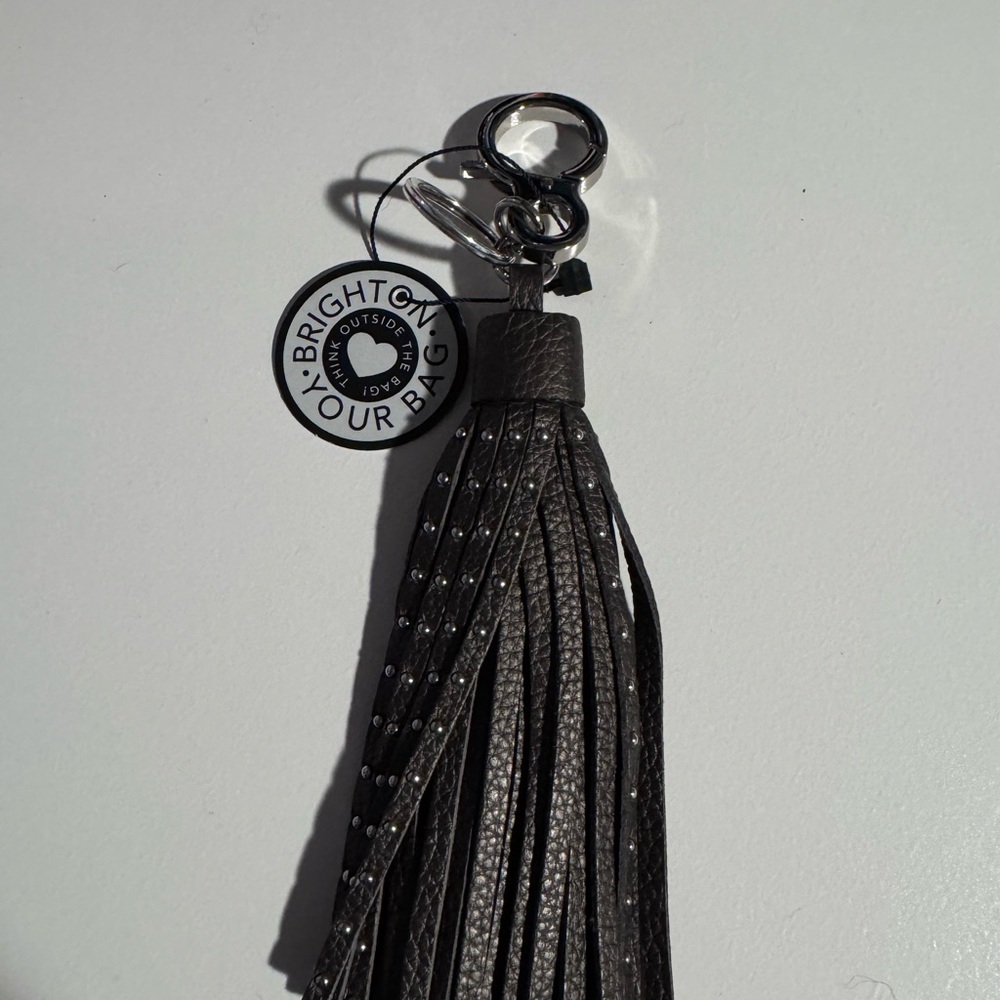 Brighton Brown Studded Tassel Keychain